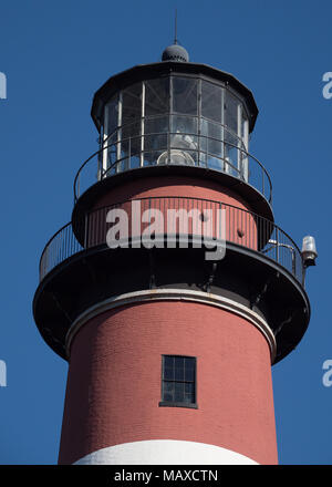 A closeup of the Assateague Island Lighthouse on the Chesapeake Bay in Assateague, Maryland, USA Stock Photo