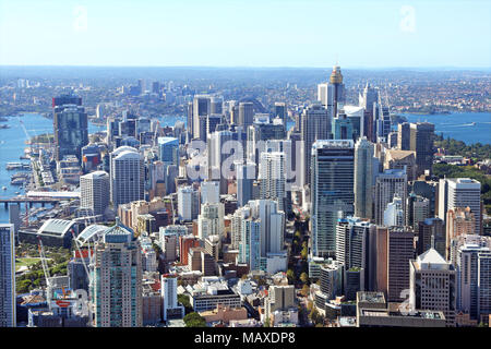 Aerial view of the Sydney city skyline and CBD, Sydney, New South Wales, Australia