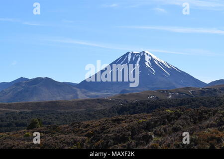 View of mount ngauruhoe on a sunny day Stock Photo