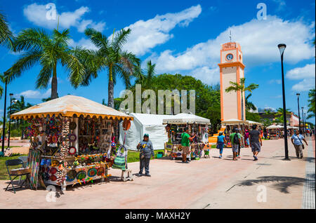 Benito Juarez Plaza in Cozumel Mexico is a popular cruise destination in the western Caribbean Stock Photo