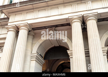 Detail of the Elizabeth Street entrance of the Melbourne, Australia, GPO building, and its Tuscan columns. Stock Photo