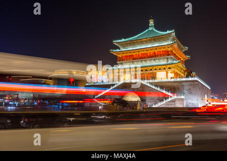 Xi'an China Zhong Lou Central Belltower in China, March 2018 Stock Photo