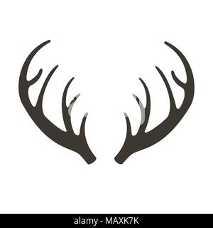 Deer horns vector illusrtation. Antlers vector silhouette icon. Hunting trophies. Reindeer Stock Vector