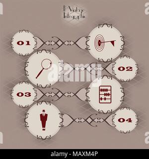 Vintage infographic vector image circle Stock Vector