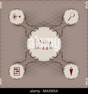 Vintage infographic vector image design Stock Vector
