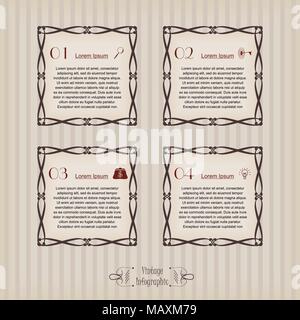 Vintage infographic vector image square Stock Vector