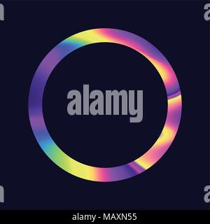Abstract Iridescent oil swirl Vector hoop. Stock Vector