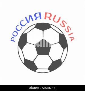 Emblem with soccer ball. Stock Vector