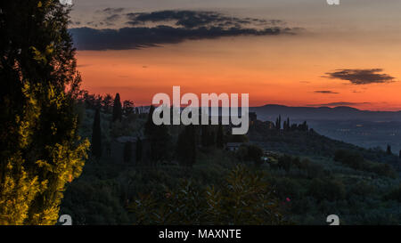 Idillic views of the beautiful town of Cortona in Tuscany, Italy Stock Photo