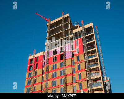 New apartment block under construction, UK, Manchester Stock Photo