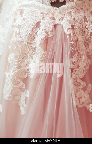 of white lace fabric. texture Stock Photo