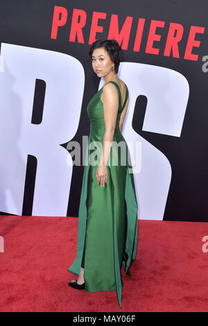 Los Angeles, California. 3rd Apr, 2018. Ramona Young attending the 'Blockers' premiere at Regency Village Theater on April 3, 2018 in Los Angeles, California. | Verwendung weltweit Credit: dpa/Alamy Live News Stock Photo