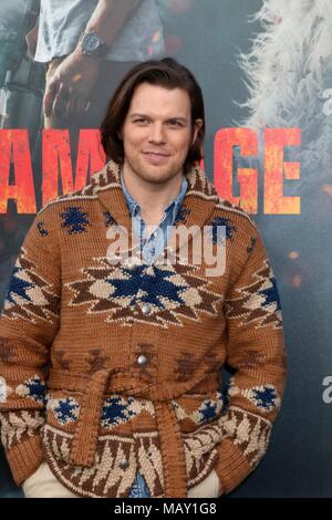 LOS ANGELES - APR 4: Jake Lacy at the Rampage Premiere at Microsoft