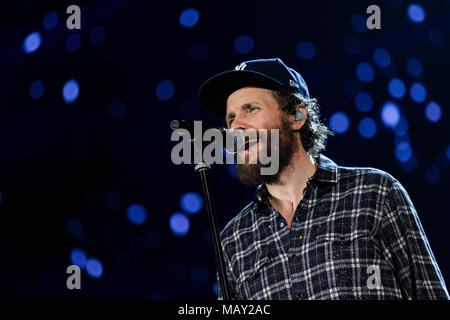 Turin, Ita. 04th Apr, 2018. Turin, Sold Out for the second of five evenings that the Italian king of Pop Lorenzo Cherubini, aka Jovanotti, gave his Turin fans with his 'Oh, life!' Tour. Credit: Independent Photo Agency/Alamy Live News Stock Photo