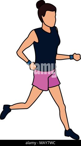 Isometric fitness woman Stock Vector