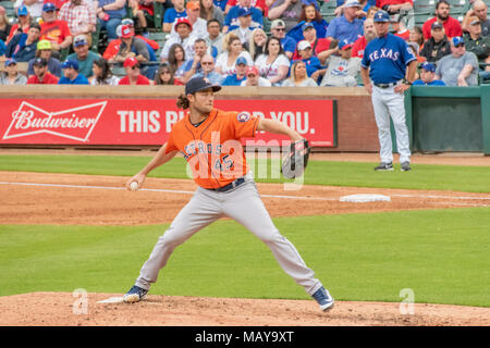 Houston Astros starting pitcher Gerrit Cole throws during the first ...