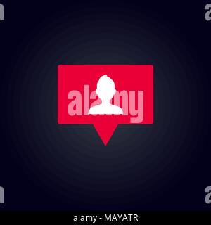 EPS 10. Follower notification. Social media icon user. User button, symbol, sign Stock Vector