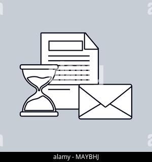 seo design with envelope and related icons over gray background, vector illustration Stock Vector