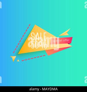 Origami speed box:big sale. special sale. super sale.  Vector abstract geometric origami Stock Vector