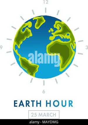 Earth day modern design. 22 April. Concept Poster With map. Vector illustration Stock Vector