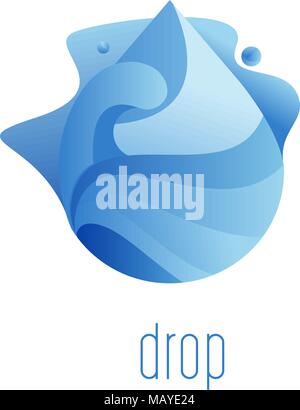 Water Modern Simple Design Concept. Isolated. Stock Vector