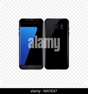 Smartphone banner. Minimalistic vector flat illustration of mobile phone. Stock Vector