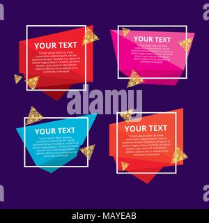 Style text templates speed origami for banner Vector abstract geometric origami Stock Vector