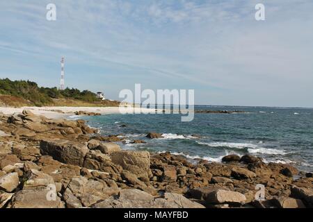 Beg Meil landscape in the bay of Concarneau in french cornwall, Brittany, France Stock Photo