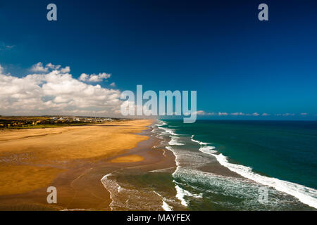 A high viewpoint of a near tourist beach in Tunisia. Stock Photo