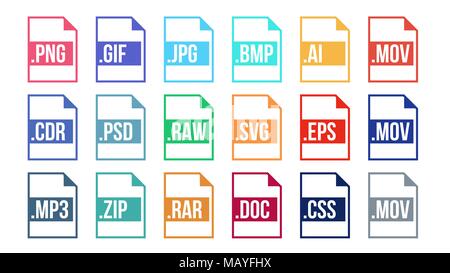 Format File Vector. Pictures Pictogram File Formats Icon. Extension Element. Flat Isolated Illustration Stock Vector