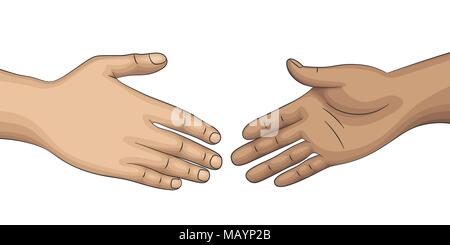 Two people want tu shake hands.  Stock Vector