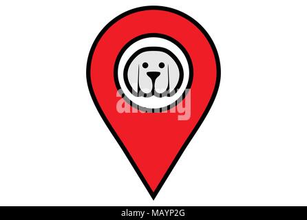 dog location logo vector icon Stock Vector