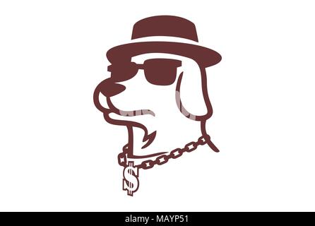 dollar dog logo icon Stock Vector