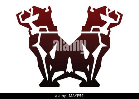 abstract dog letter m logo icon Stock Vector