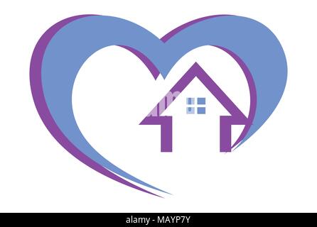 home love logo icon Stock Vector