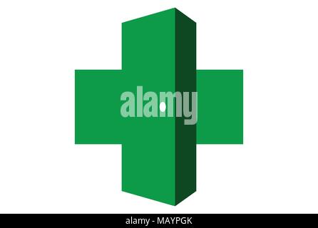 medical door logo icon Stock Vector