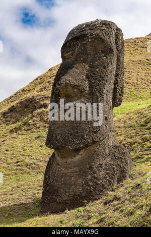 Moais in Rano Raraku, Rapa Nui National Park, Easter Island, Rapa Nui Island, Easter Island, Chile Stock Photo