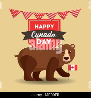 happy canada day Stock Vector
