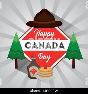 happy canada day Stock Vector