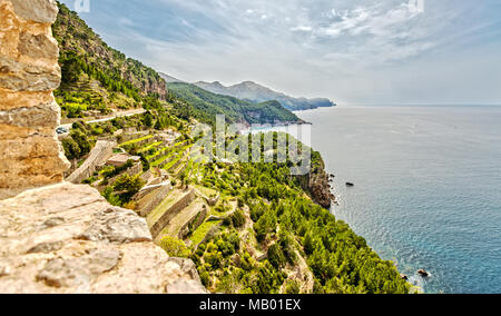 View from the Torre de Verger Watchtower in Majorca Stock Photo