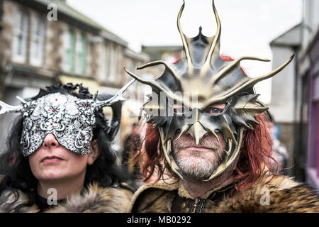 The annual Montol Festival in Penzance celebrating the Winter Solstice. Stock Photo
