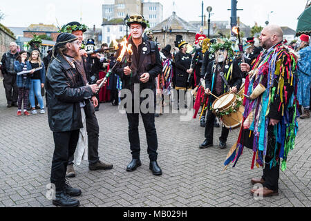 The annual Montol Festival in Penzance celebrating the Winter Solstice. Stock Photo