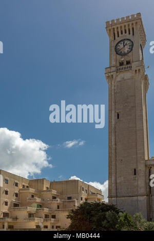 The Mtarfa Clock Tower in Mtarfa, Malta Stock Photo