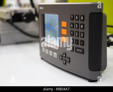 numberic key in control panel of industrial equipment Stock Photo