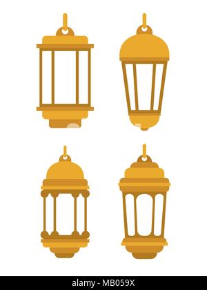 Set of arabic Ramadan lanterns. vector icons Stock Vector 