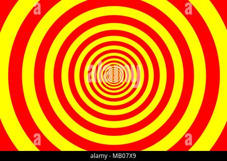 Concentric circle elements pattern, Red and yellow color ring, Circle spin target, Stock Vector