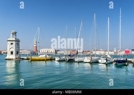 The marina on Isola S Giorgio Maggiore in Venice Stock Photo