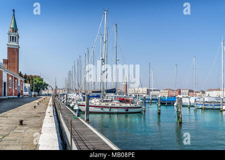 The marina on Isola S Giorgio Maggiore in Venice Stock Photo