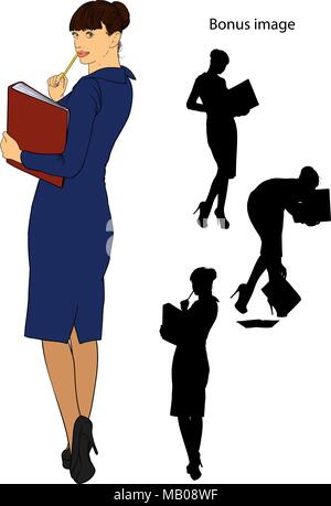 business girl with a folder Stock Vector