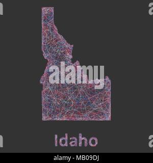 Idaho line art map Stock Vector